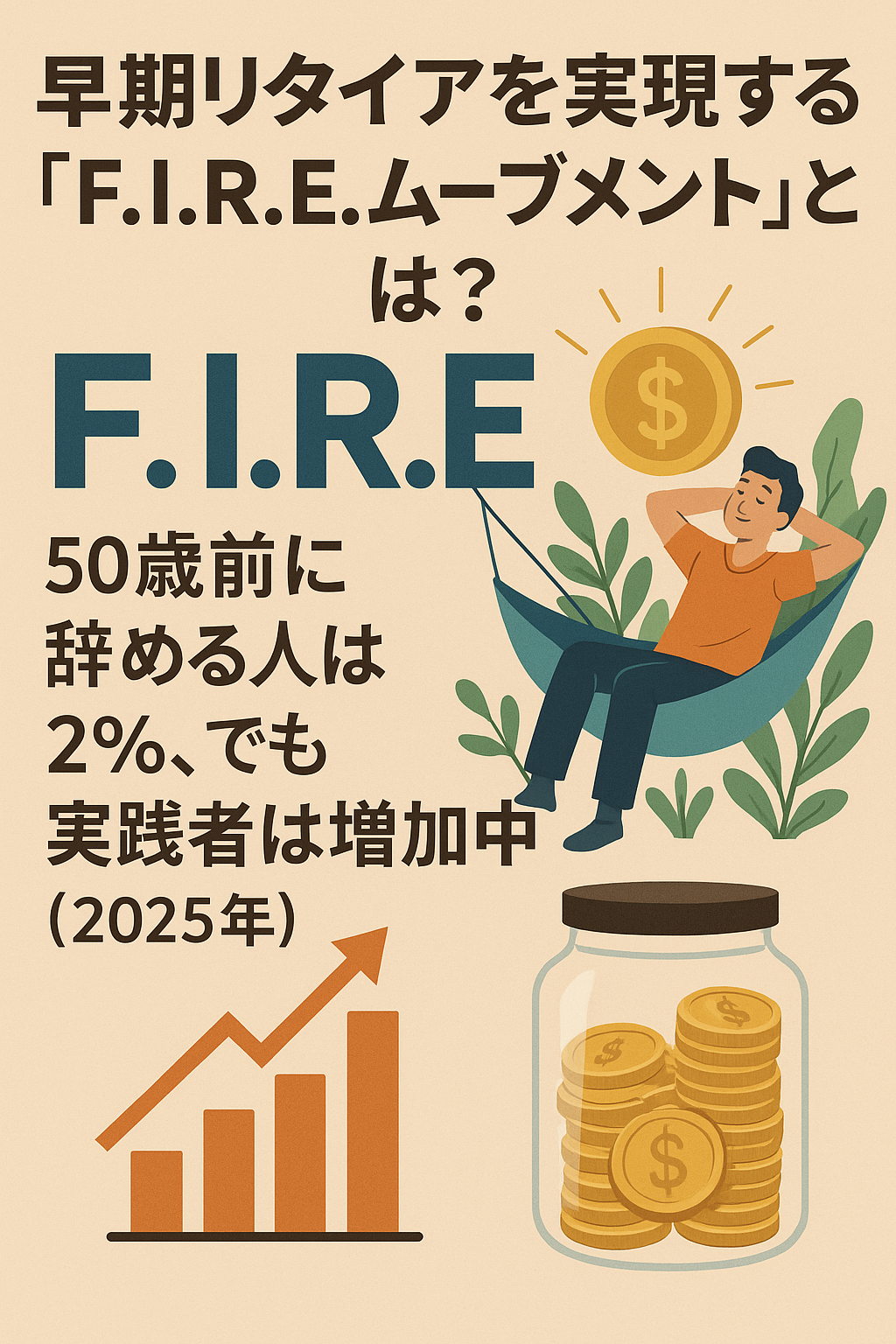 早期リタイアを実現する「F.I.R.E.ムーブメント」を実施している割合は？ ― 50歳前に辞める人は2%、でも実践者は増加中（2025年） コンテンツ開始